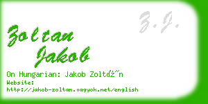 zoltan jakob business card